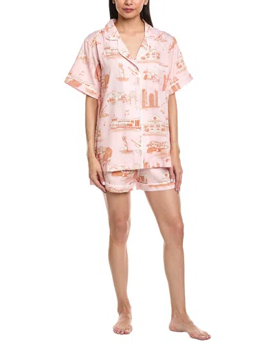 Katie Kime 2pc Nashville Toile Pajama Short Set In Pink