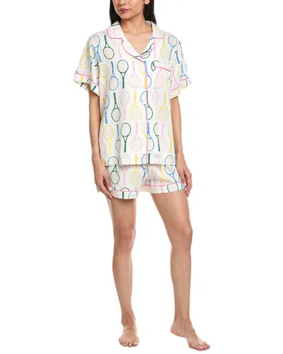 Katie Kime 2pc Tennis Time Pajama Short Set In Multi