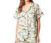 Katie Kime Animal Kingdom Pajama Set In Green In Green