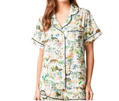 Katie Kime Animal Kingdom Pajama Set In Green