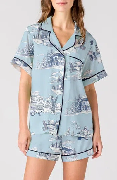 Katie Kime Après Ski Toile Short Pajamas In Multi