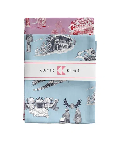 Katie Kime Apres Ski Toile Tea Towel, Set Of 2 In Multi
