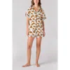 Katie Kime Austin Toile Pajama Shorts Set In Orange