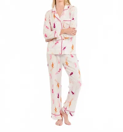 Katie Kime Bluebird Day Long Sleeve Pajama Set In Ski Print In Multi