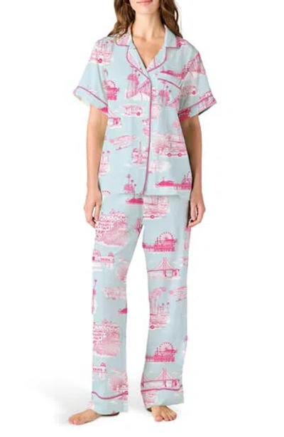 Katie Kime California Toile Cotton Blend Pajamas In Multi
