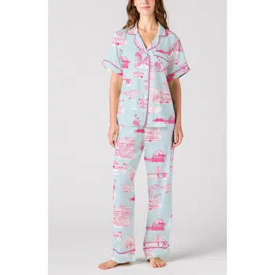 Katie Kime California Toile Pants Set In Blue