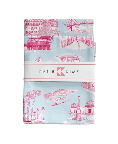 Katie Kime California Toile Tea Towel, Set Of 2 In Blue