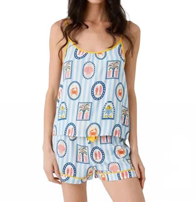 Katie Kime Cape Cod Cami Pajama Set In Blue