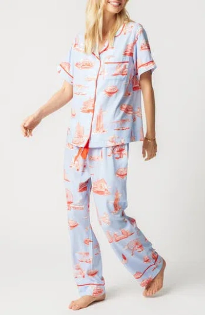 Katie Kime Chicago Toile Pajamas In Blue