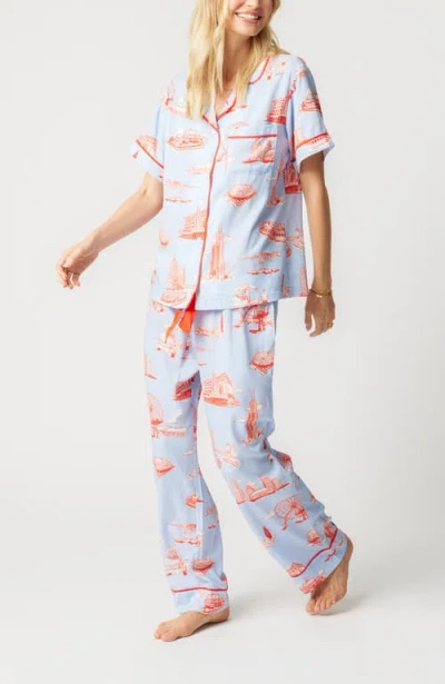 Katie Kime Chicago Toile Pants Set In Multi