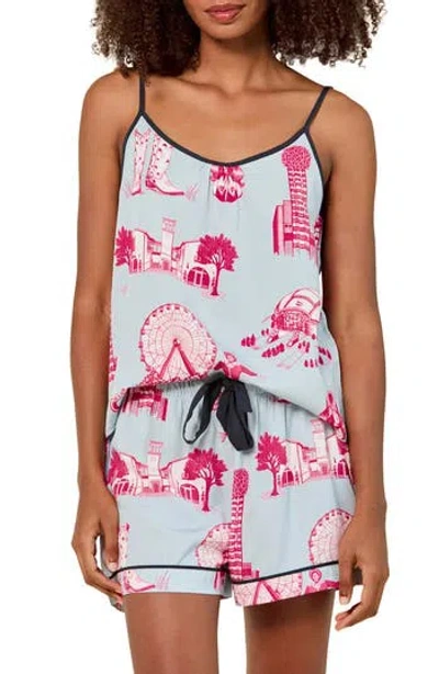 Katie Kime Dallas Toile Cami Short Pajamas In Blue