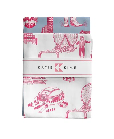 Katie Kime Dallas Toile Tea Towel, Set Of 2 In Pink