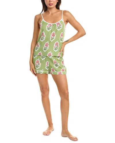 Katie Kime Floret Cami Short Set In Green