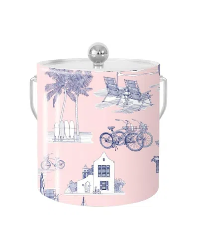 Katie Kime Florida Toile Ice Bucket In Pink