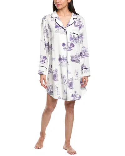 Katie Kime Fort Worth Toile Sleep Shirt In White