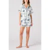 Katie Kime New Orleans Toile Pajama Short Set In Navy In White