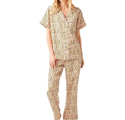 Katie Kime Leopard Print Pajama Set In Beige