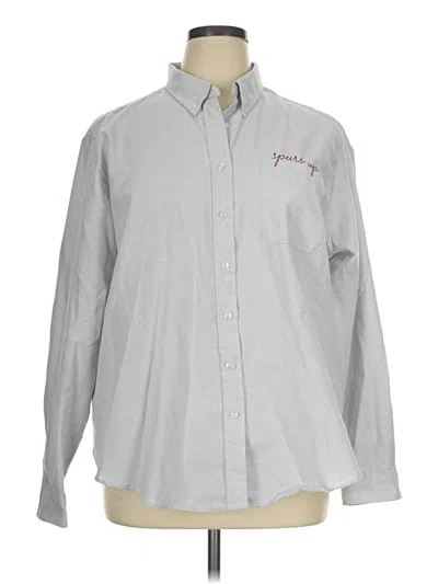 Pre-owned Katie Kime Long Sleeve Button Down Shirt In Gray