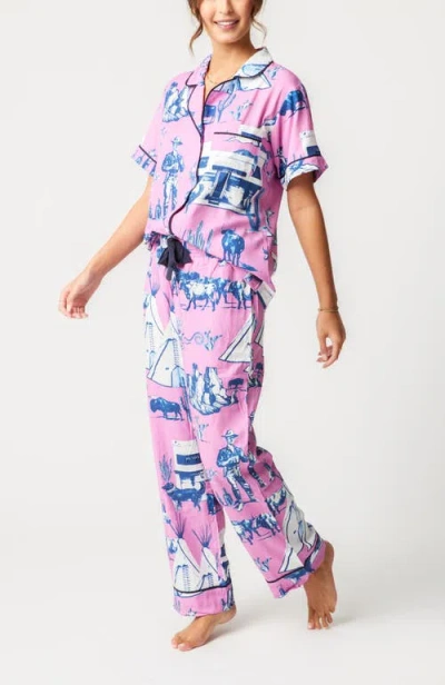 Katie Kime Marfa Toile Pants Set In Pink