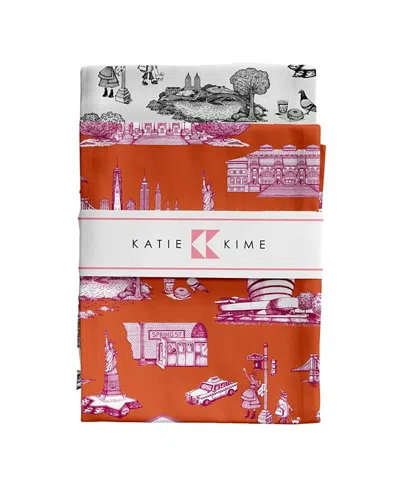 Katie Kime New York Toile Tea Towel, Set Of 2 In Multi