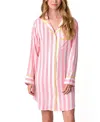 Katie Kime Retro Stripe Sleep Shirt In Pink