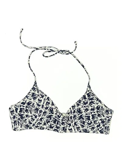 Pre-owned Katie Kime Swimsuit Top Blue Print Pattern Swimwear