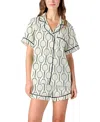 Katie Kime Tennis Time Pajama Shorts Set In Green