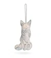 Katie Larmour Embellished Arctic Fox Tree Decoration In Neutral