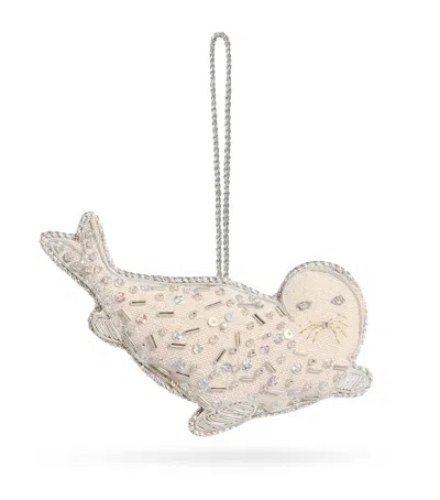 Katie Larmour Embellished Seal Tree Decoration In Neutral