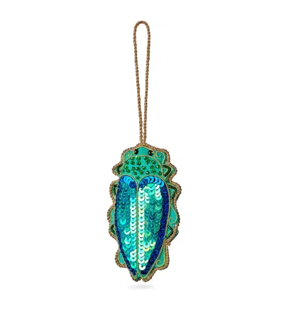 Katie Larmour Linen Embellished Beetle Tree Ornament