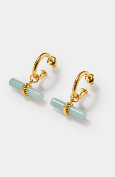 Katie Loxton Azura T-bar Hoop Earrings In Gold