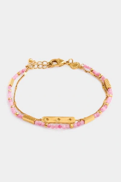 Katie Loxton Birthstone Bracelet 'october' In Pink