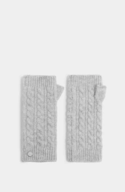 Katie Loxton Cable Knit Handwarmer In Light Grey