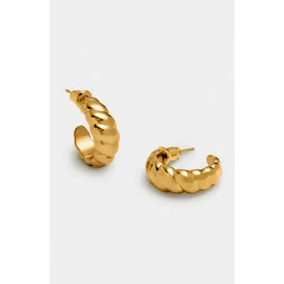 Katie Loxton Harper Twist Hoop Earrings In Gray