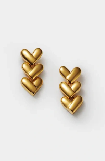 Katie Loxton Heart Link Earrings In Pattern