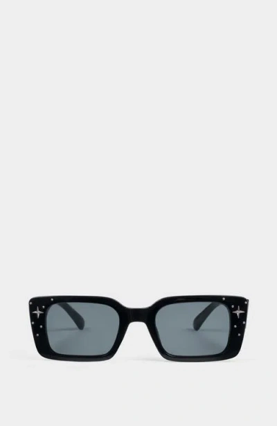 Katie Loxton Malibu Sunglasses In Solid Black Studded