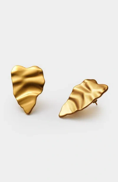 Katie Loxton Molten Heart Oversized Earrings In Brown