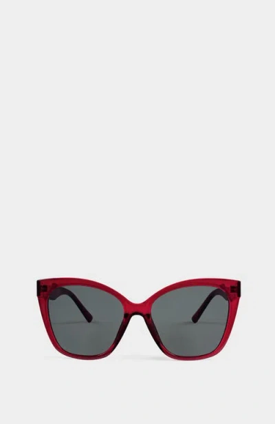 Katie Loxton Mykonos Sunglasses In Transparent Dark Cherry