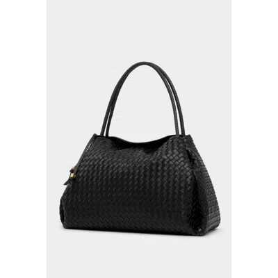 Katie Loxton Nova Hand Woven Large Shoulder Bag In Black