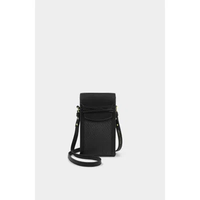 Katie Loxton Porto Raffia Cell Bag In Black