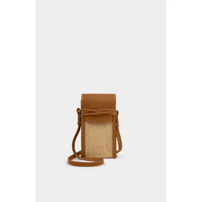 Katie Loxton Porto Raffia Cell Bag In Brown