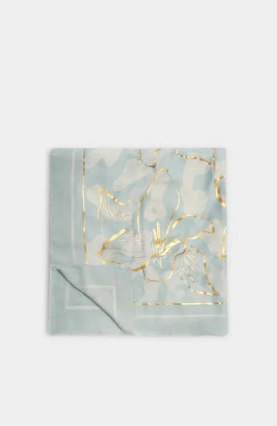 Katie Loxton Printed Foil Scarf In Green