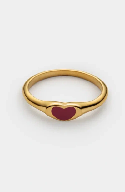 Katie Loxton Rouge Heart Ring In Gold