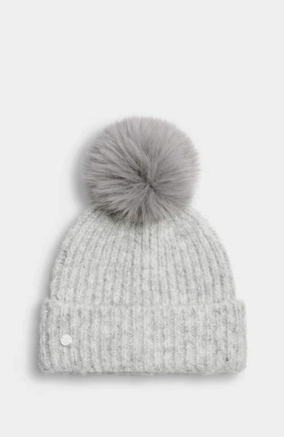 Katie Loxton Sequin Soft Knit Hat In Light Grey