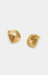 Katie Loxton Sofia Button Stud Earrings In Gold