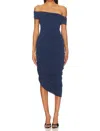 Katie May Alana Mid Off Shoulder Dress In Deep Sea In Gray