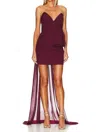 Katie May Ali Mini Strapless Dress In Sangria In Red