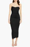 Katie May Ashun Midi Strapless Dress In Black In Black