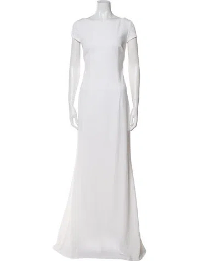 Pre-owned Katie May Bateau Neckline Long Dress In White