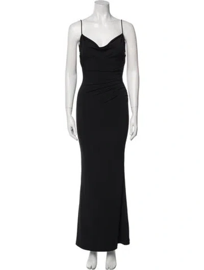 Pre-owned Katie May Cowl Neck Long Dress In Black
